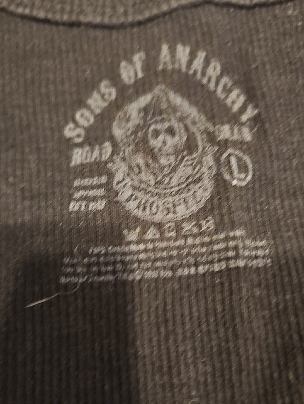 Sons of Anarchy Black Graphic Tank Top with Red Rose Detail - Picture 3 of 4